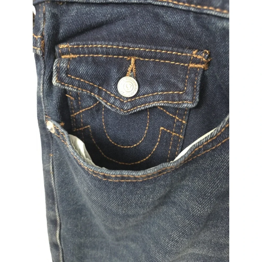 True Religion Dark Woodland‎ Wash Rocco SN FLAP Skinny  700678 Size 36x32